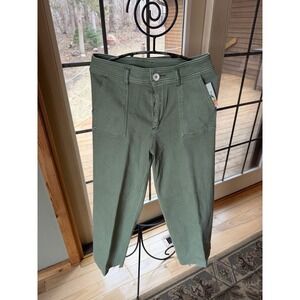 Miou Muse Avocado Utility Cargo Pants High Rise Raw Hem Size Large NWT